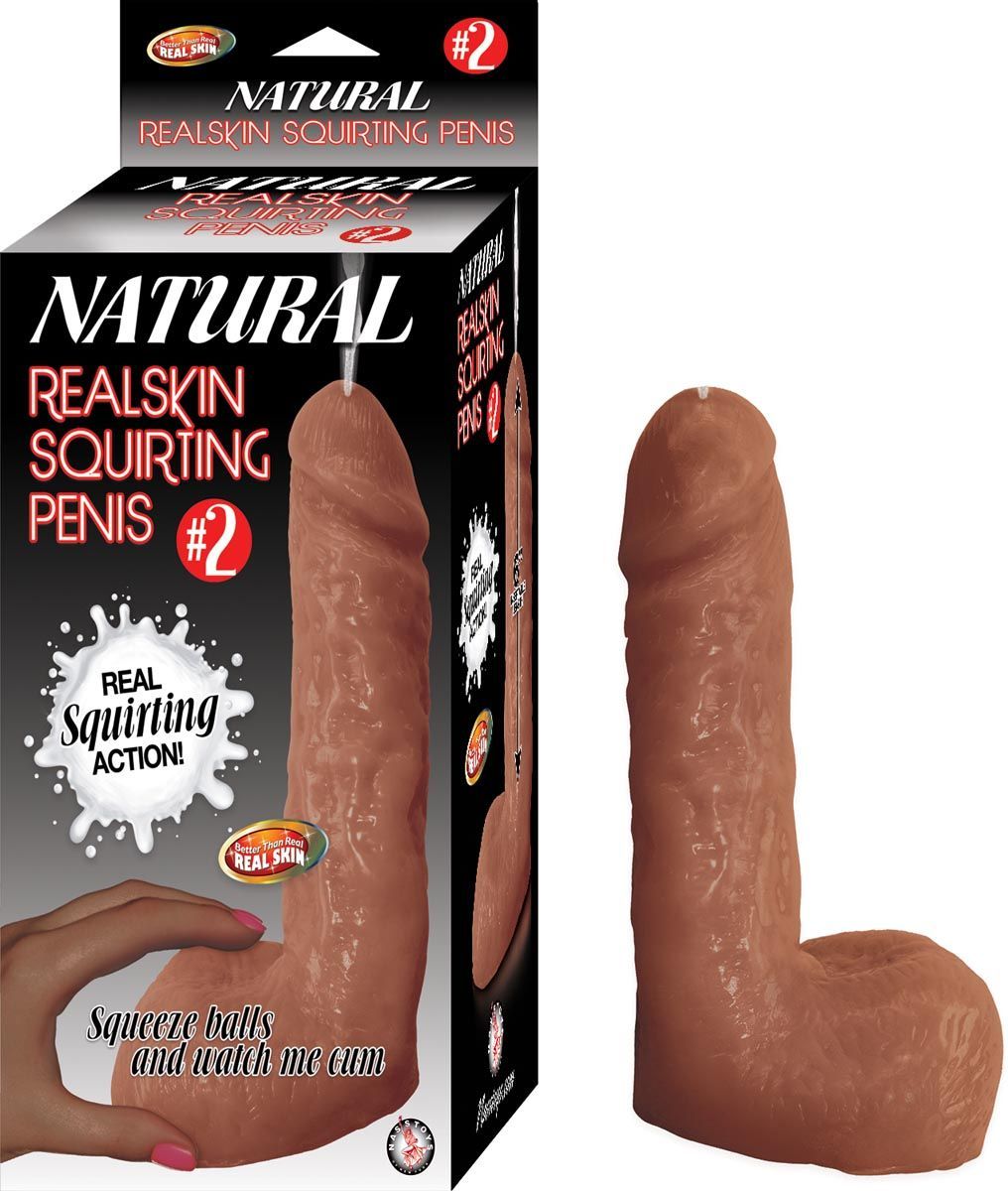 NATURAL REALSKIN SQUIRTING PENIS #2-BROWN - #2842