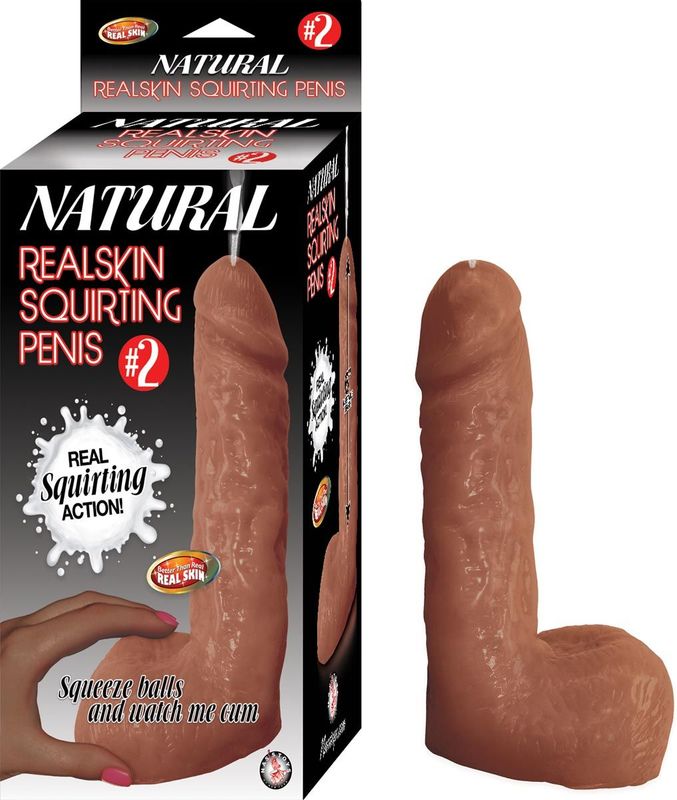 NATURAL REALSKIN SQUIRTING PENIS #2-BROWN - #2842