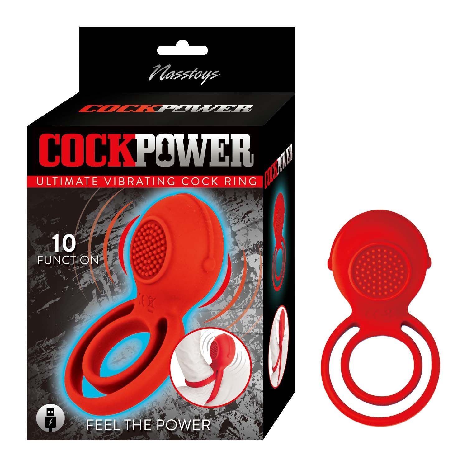 COCKPOWER ULTIMATE VIBRATING COCKRING-RED - #3216-1