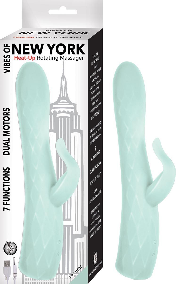 VIBES OF NEW YORK HEAT-UP ROTATING MASSAGER-AQUA - #2917-2