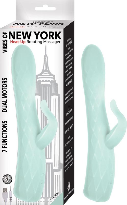 VIBES OF NEW YORK HEAT-UP ROTATING MASSAGER-AQUA - #2917-2
