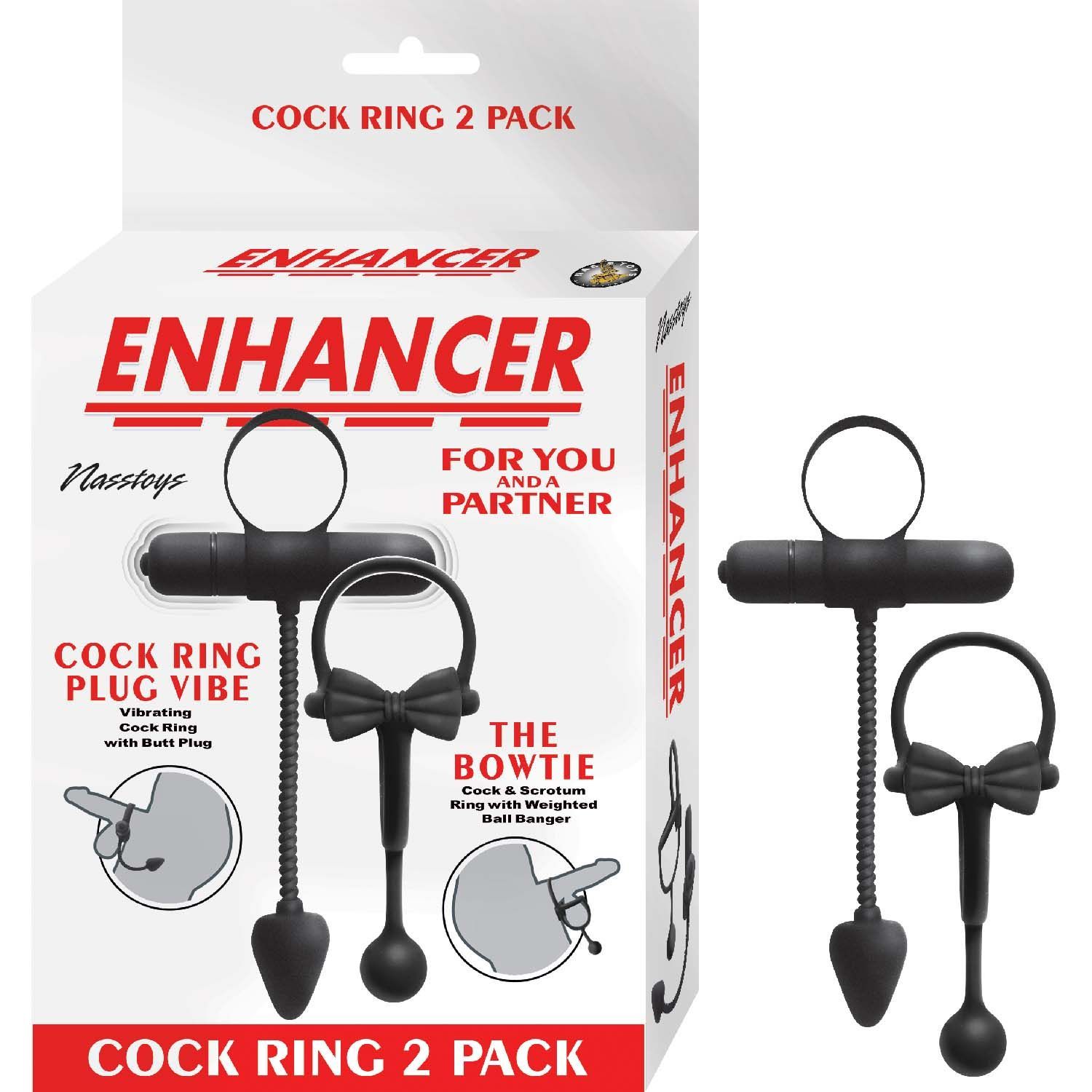 ENHANCER COCKRING 2 PACK-BLACK - #3105