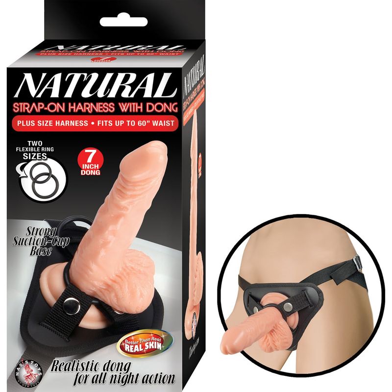 NATURAL STRAP-ON HARNESS WITH DONG - #2985