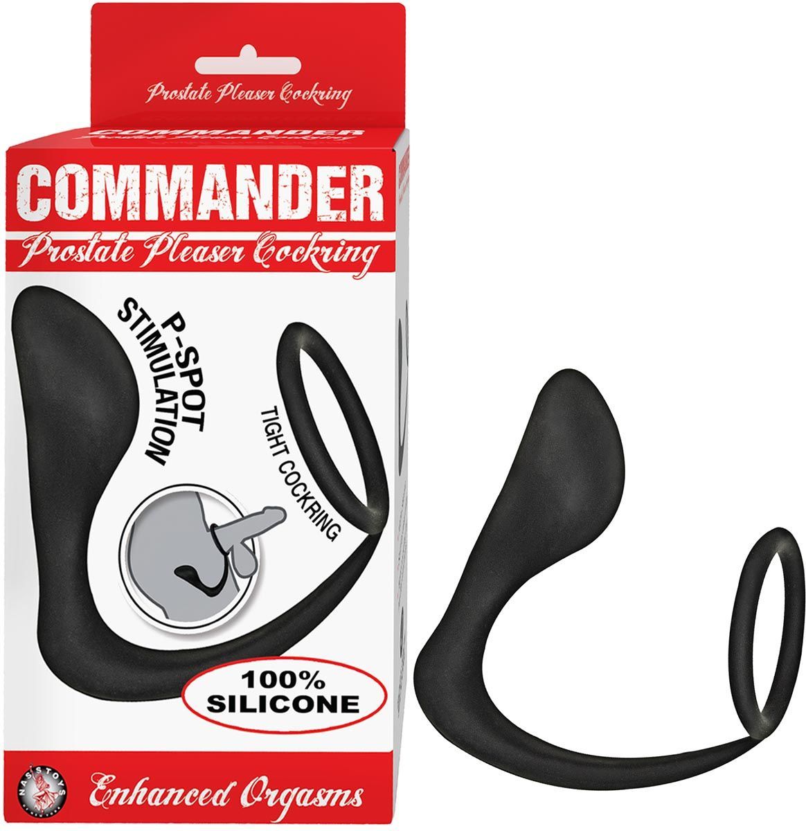 COMMANDER PROSTATE PLEASER COCKRING-BLACK - #2944