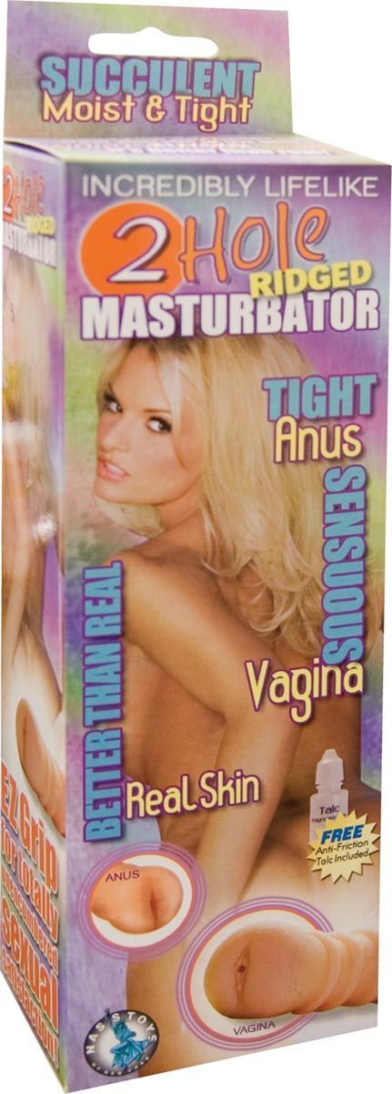2 HOLE RIDGED MASTURBATOR-WHITE - #1918