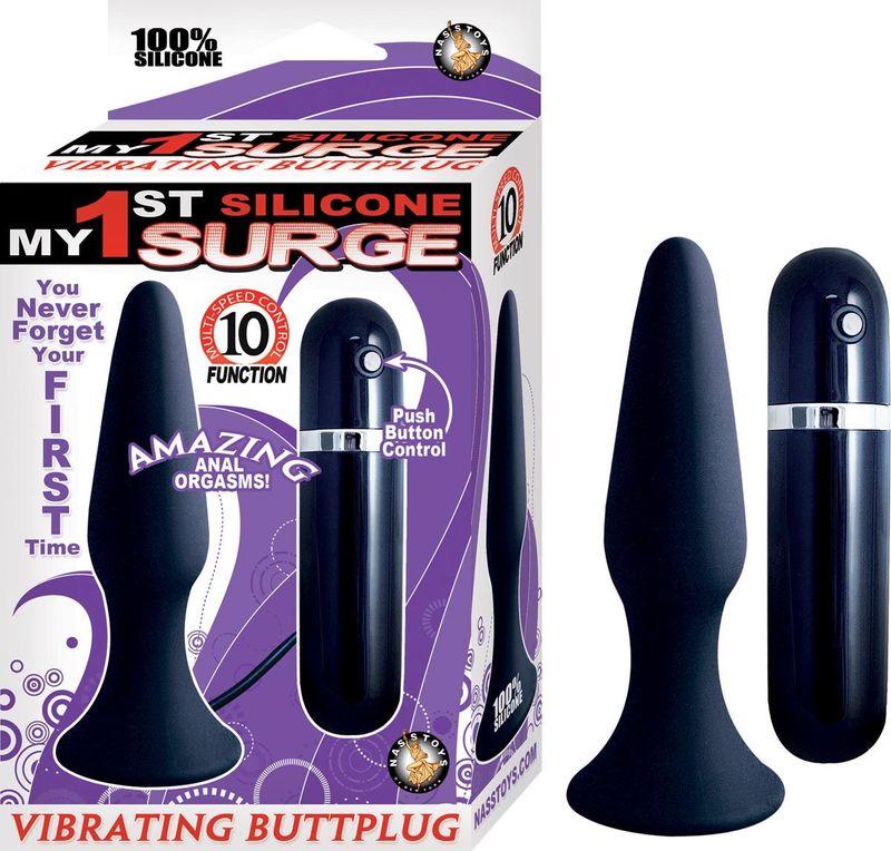 MY 1ST SILICONE SURGE VIBRATING BUTTPLUG - BLACK - #2359-2