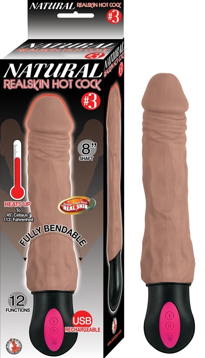 NATURAL REALSKIN HOT COCK #3-BROWN - #2815