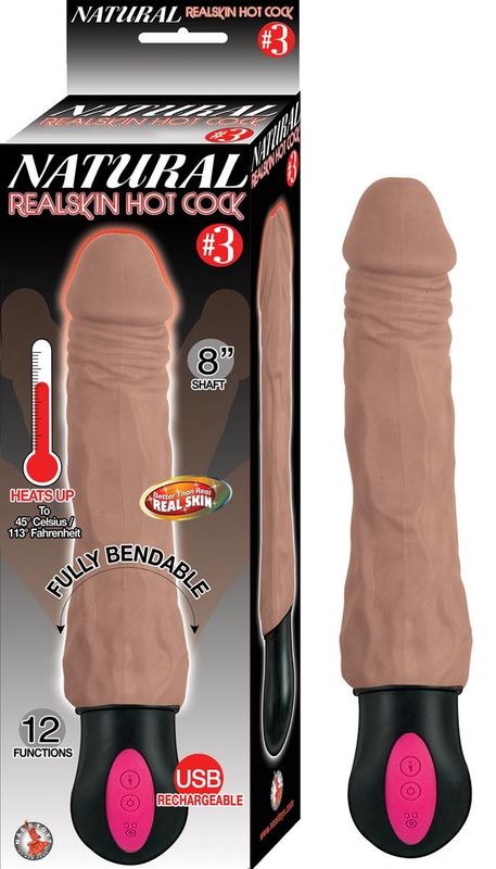 NATURAL REALSKIN HOT COCK #3-BROWN - #2815