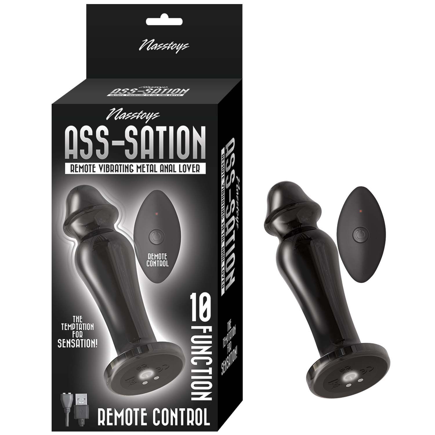 ASS-SATION REMOTE VIBRATING METAL ANAL LOVER-BLACK - #3116-2