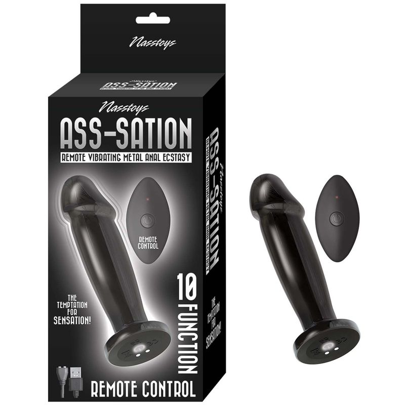 ASS-SATION REMOTE VIBRATING METAL ANAL ECSTASY-BLACK - #3118-2