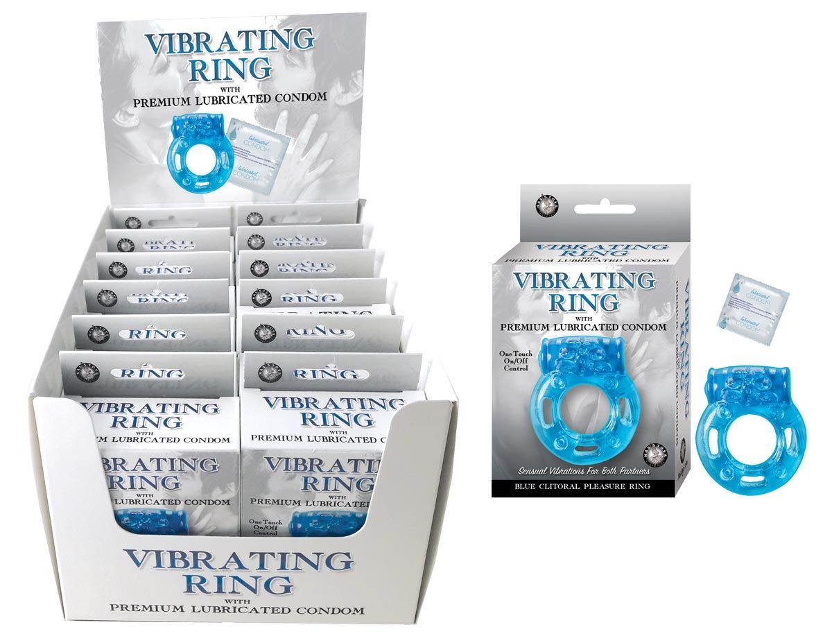 VIBRATING RING COUNTER DISPLAY BOX-BLUE - #2811