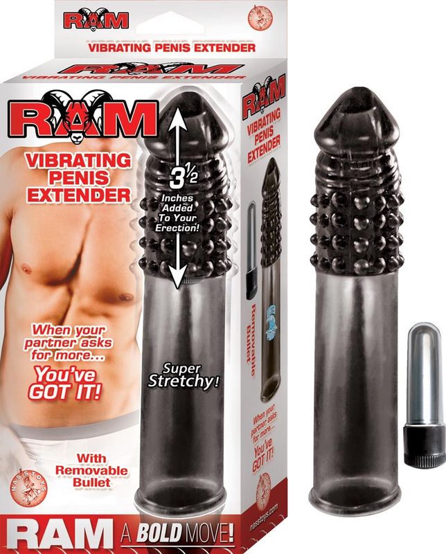 RAM VIBRATING PENIS EXTENDER - SMOKE - #2467-2