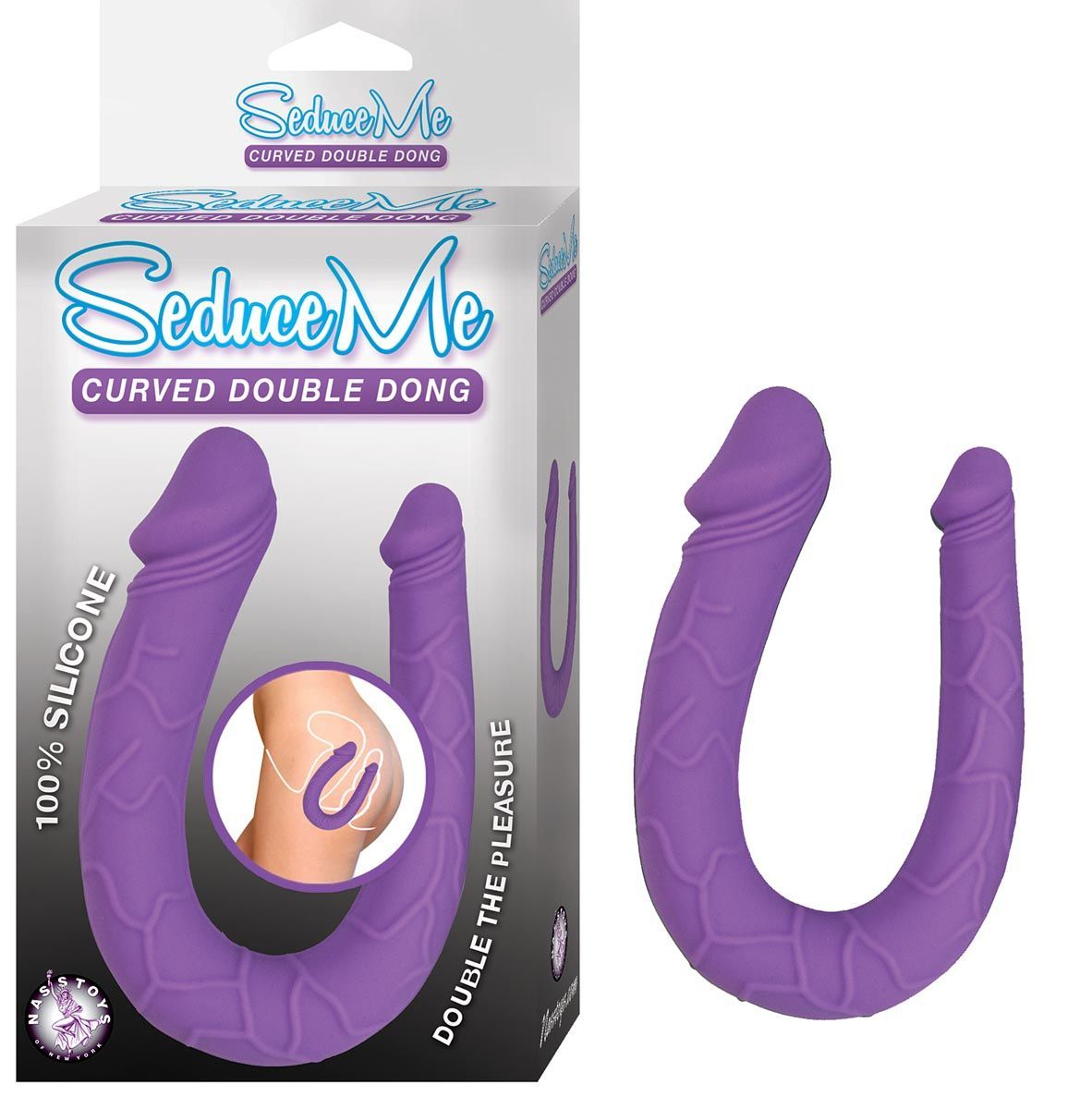 SEDUCE ME CURVED DOUBLE DONG-PURPLE - #2840-2