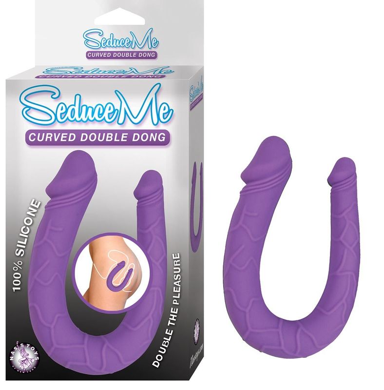 SEDUCE ME CURVED DOUBLE DONG-PURPLE - #2840-2