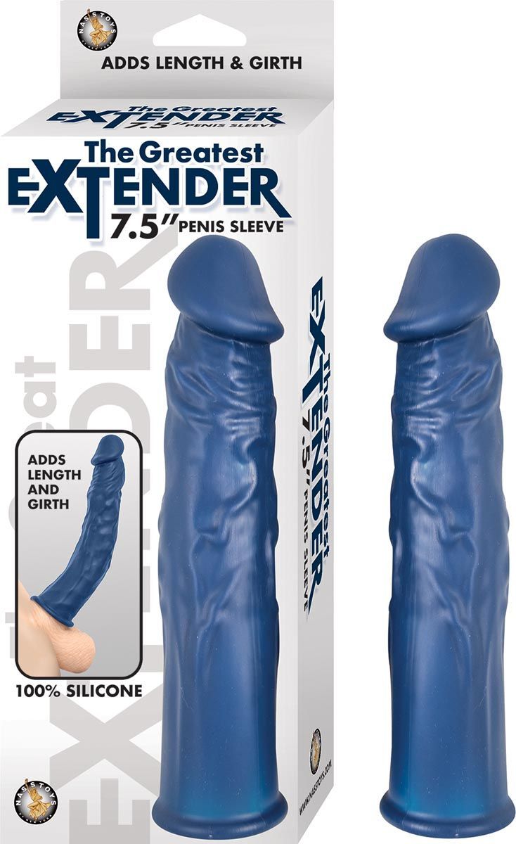 THE GREATEST EXTENDER 7.5&quot; PENIS SLEEVE-BLUE - #2886-1
