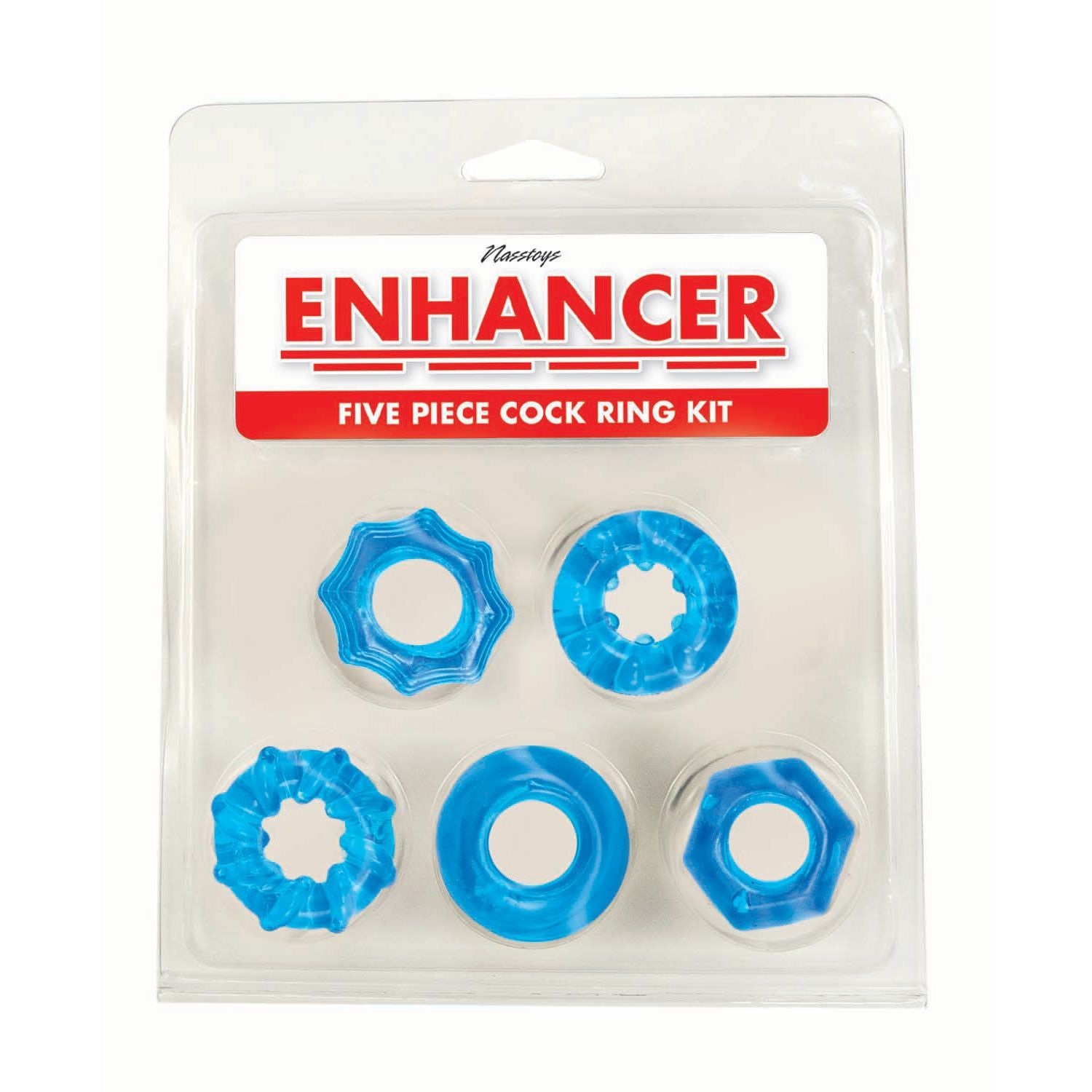 ENHANCER FIVE PIECE COCK RING SET-BLUE - #3280