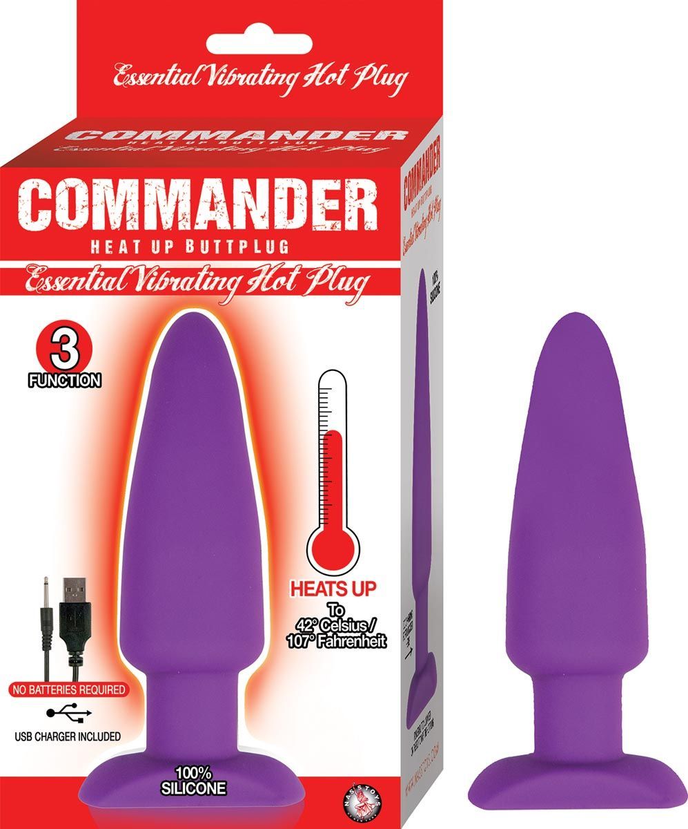 COMMANDER ESSENTIAL VIBRATING HOT PLUG-PURPLE - #2810-2