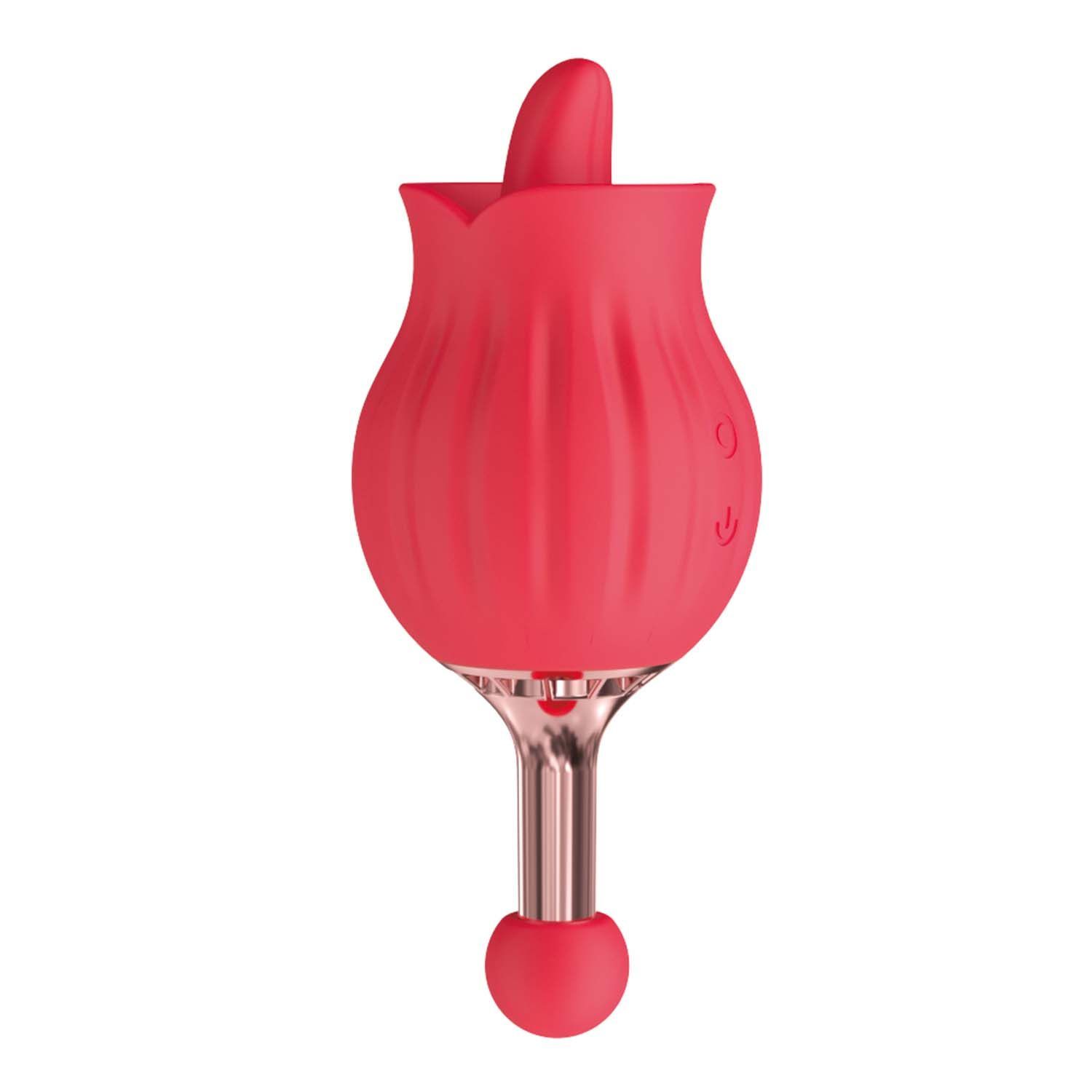 CLIT-TASTIC ROSE BUD DUAL MASSAGER-RED - #3172-1
