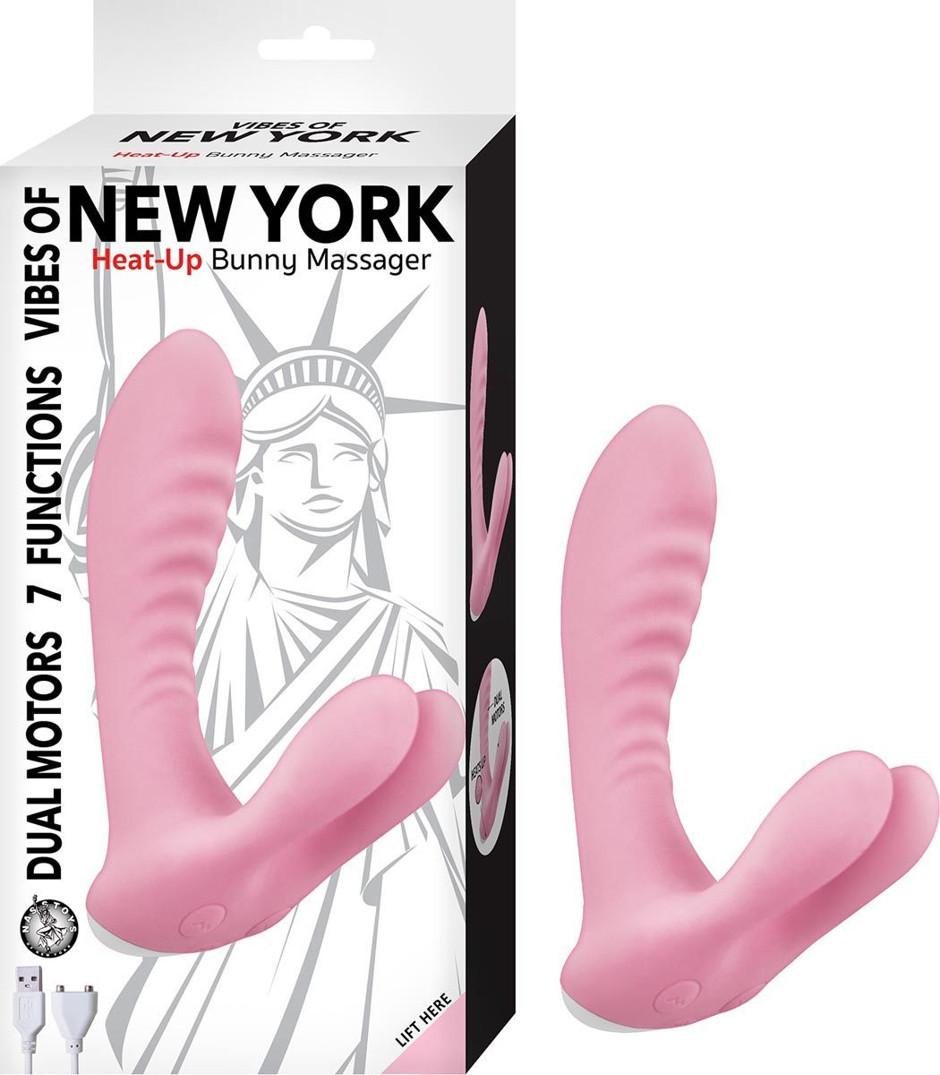 VIBES OF NEW YORK HEAT-UP BUNNY MASSAGER-PINK - #2913-1