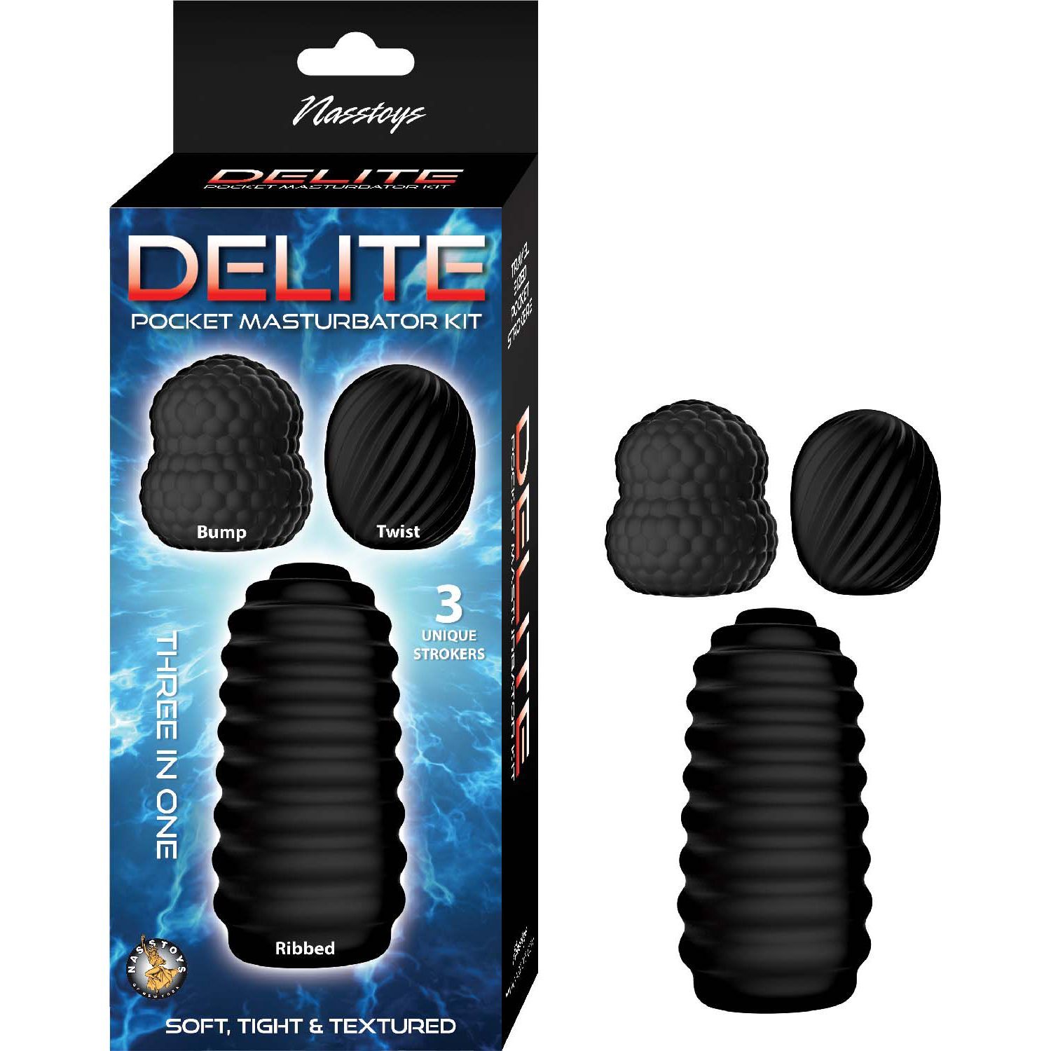 DELITE POCKET MASTURBATOR KIT-BLACK - #3205