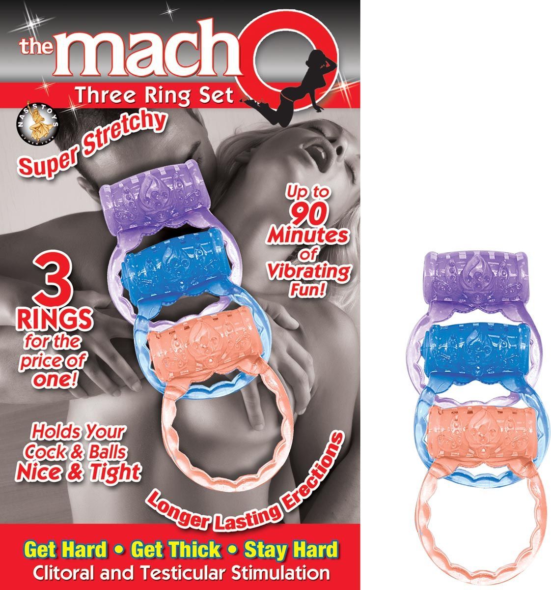 THE MACHO COLLECTION 3 RING SET - ASSORTED COLORS - #2349