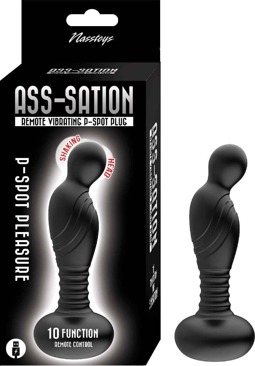 ASS-SATION REMOTE VIBRATING P-SPOT PLUG-BLACK - #3137