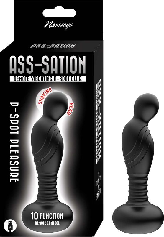 ASS-SATION REMOTE VIBRATING P-SPOT PLUG-BLACK - #3137