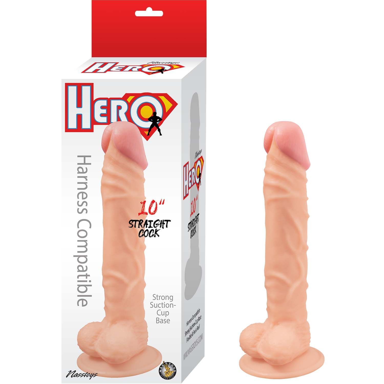 HERO 10&quot; STRAIGHT COCK-WHTE - #3086