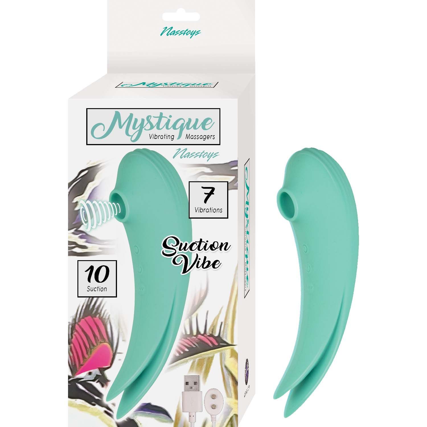 MYSTIQUE VIBRATING MASSAGERS SUCTION VIBE-AQUA - #3097-2