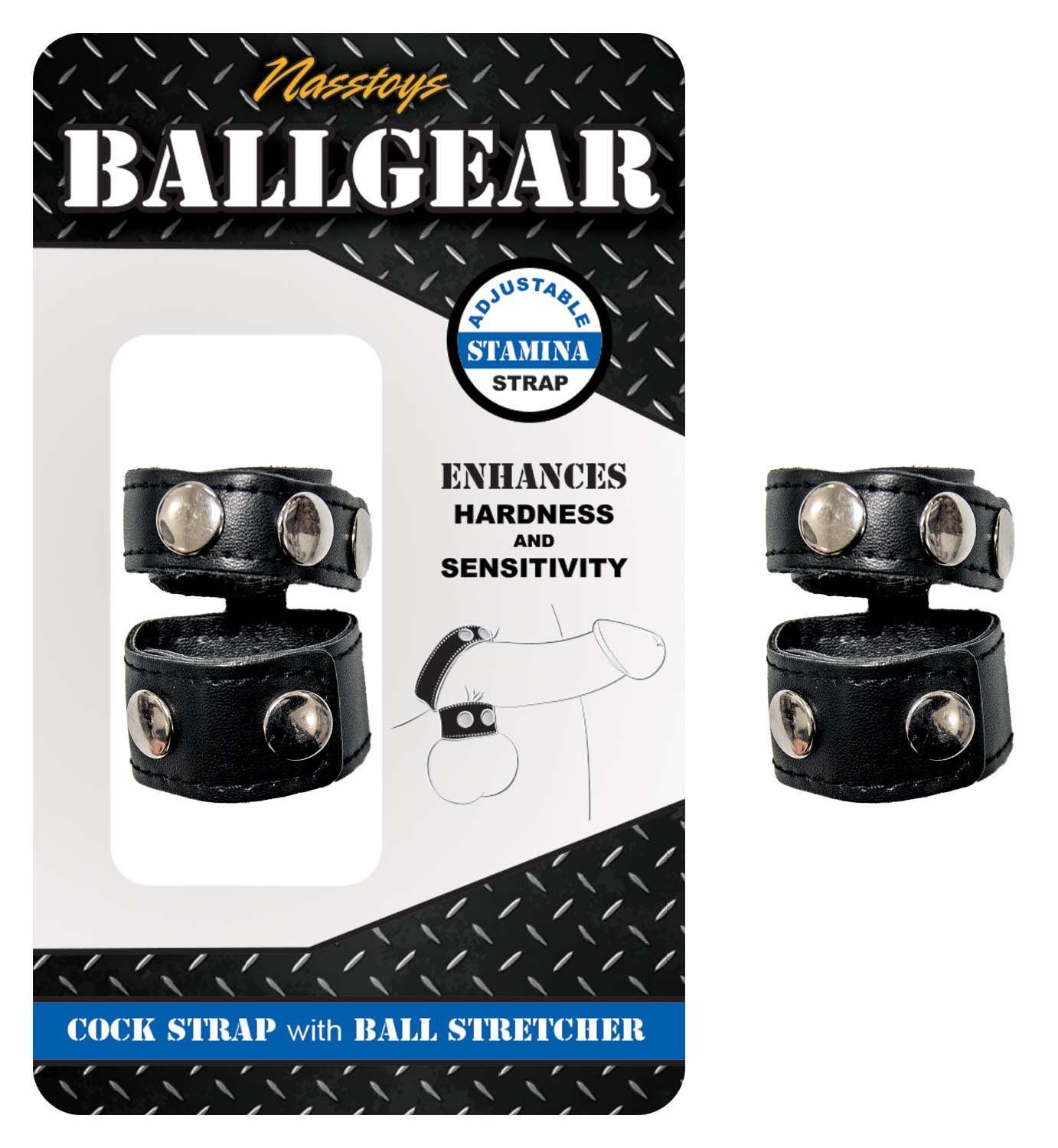 BALLGEAR COCK STRAP WITH BALL STRETCHER-BLACK - #3042