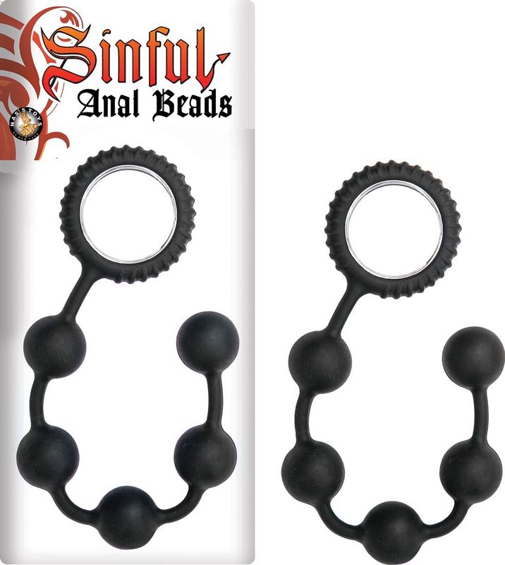 SINFUL ANAL BEADS - BLACK - #2576-3