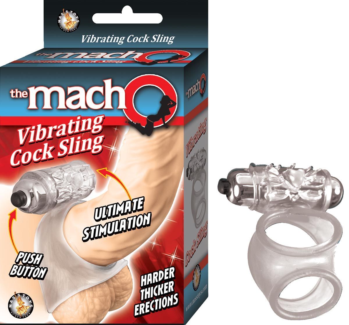 THE MACHO VIBRATING COCK SLING – CLEAR - #2596-3