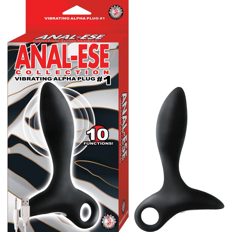 ANAL-ESE COLLECTION VIBRATING ALPHA PLUG #1-BLACK - #2981