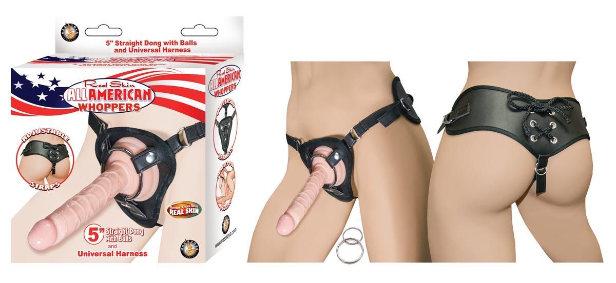ALL AMERICAN WHOPPERS 5&quot; STRAIGHT DONG &amp; UNIVERSAL HARNESS-WHITE - #2801-1