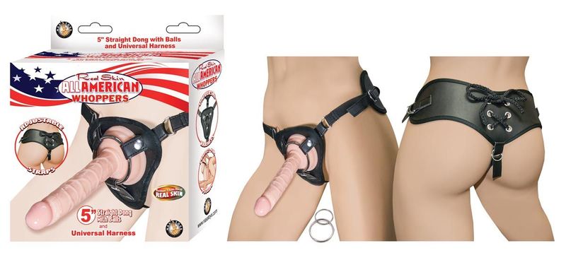 ALL AMERICAN WHOPPERS 5&quot; STRAIGHT DONG &amp; UNIVERSAL HARNESS-WHITE - #2801-1