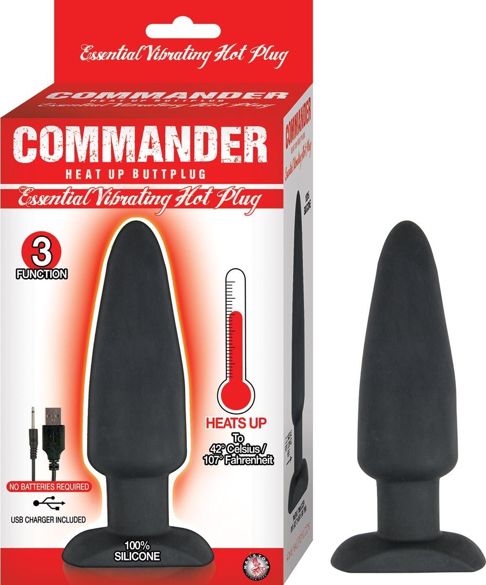 COMMANDER ESSENTIAL VIBRATING HOT PLUG-BLACK - #2810-1