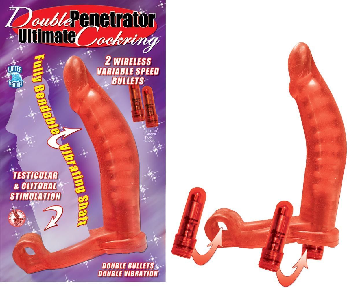 DOUBLE PENETRATOR ULTIMATE COCKRING-RED - #2130-1