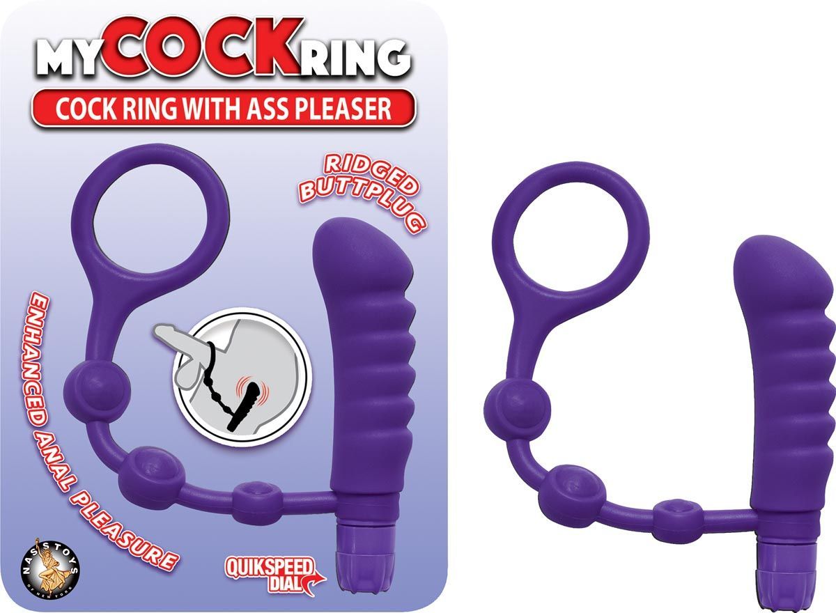 MY COCKRING WITH ASS PLEASER-PURPLE - #2718-2
