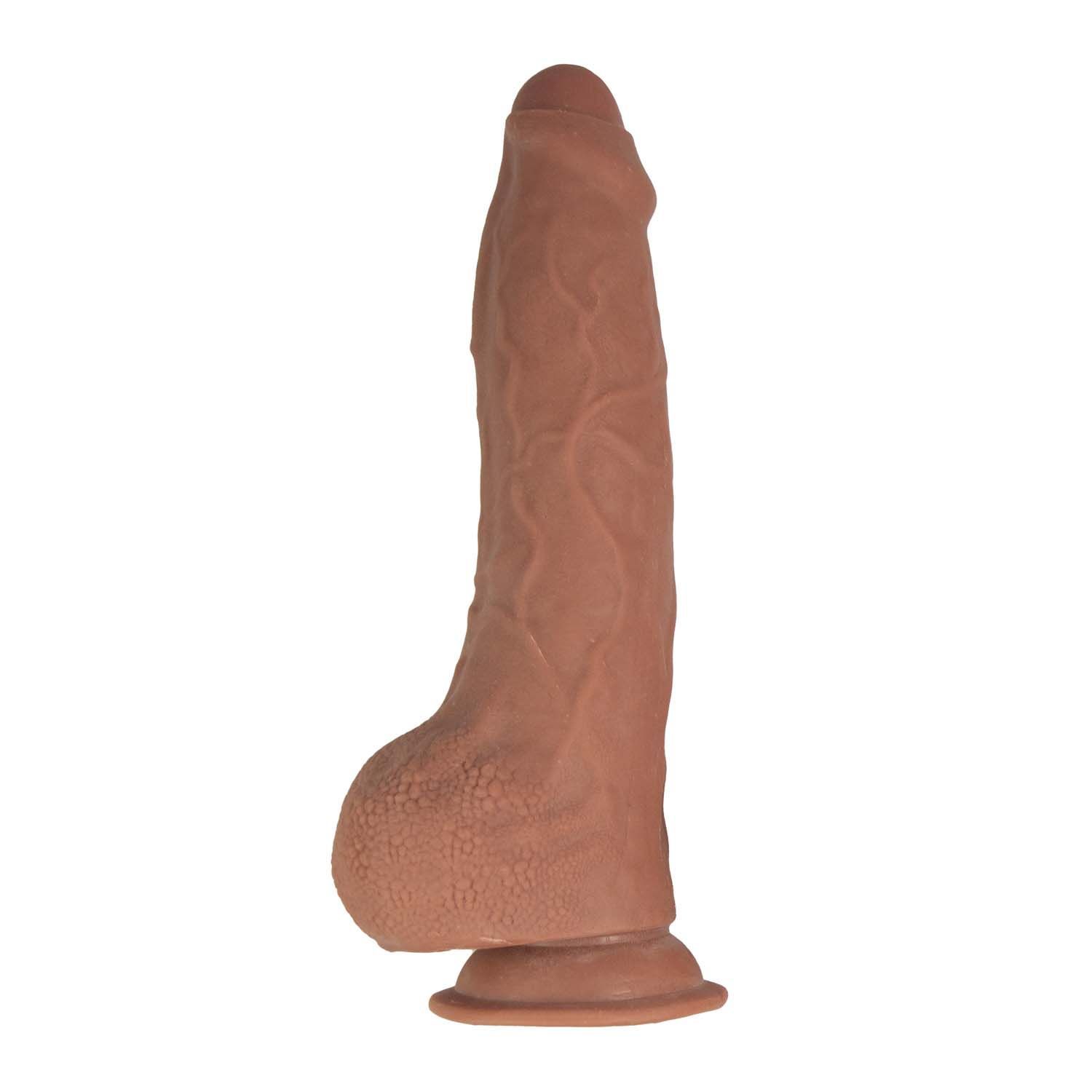 REALCOCKS DUAL LAYERED UNCUT SLIDERS 9.5&quot; TIGHT BALLS-BROWN - #3067-2