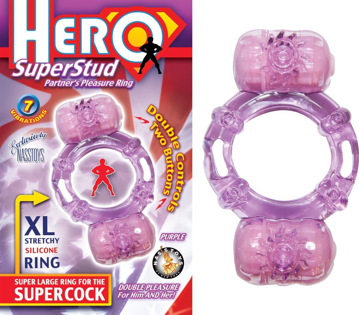 HERO SUPERSTUD PARTNER&#39;S PLEASURE RING - PURPLE - #2269-2