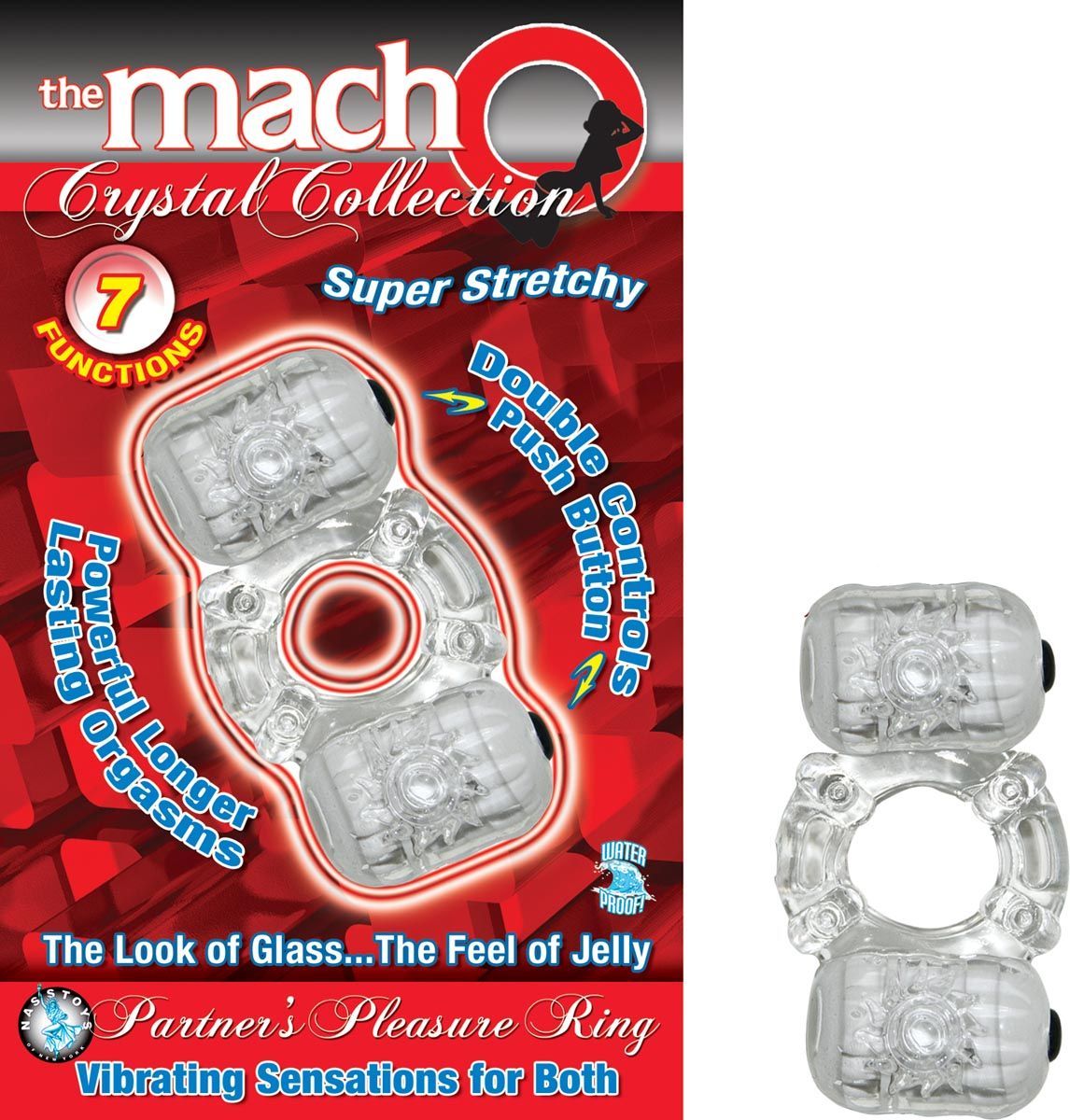 THE MACHO CRYSTAL COLLECTION PARTNER&#39;S PLEASURE RING-CLEAR - #2237