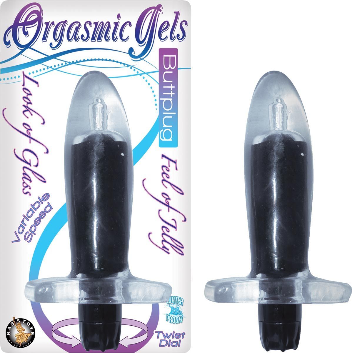 ORGASMIC GELS BUTTPLUG - BLACK - #2500-2