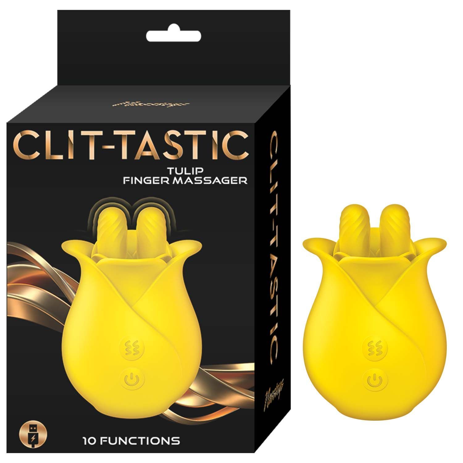 CLIT-TASTIC TULIP FINGER MASSAGER-YELLOW - #3162-2