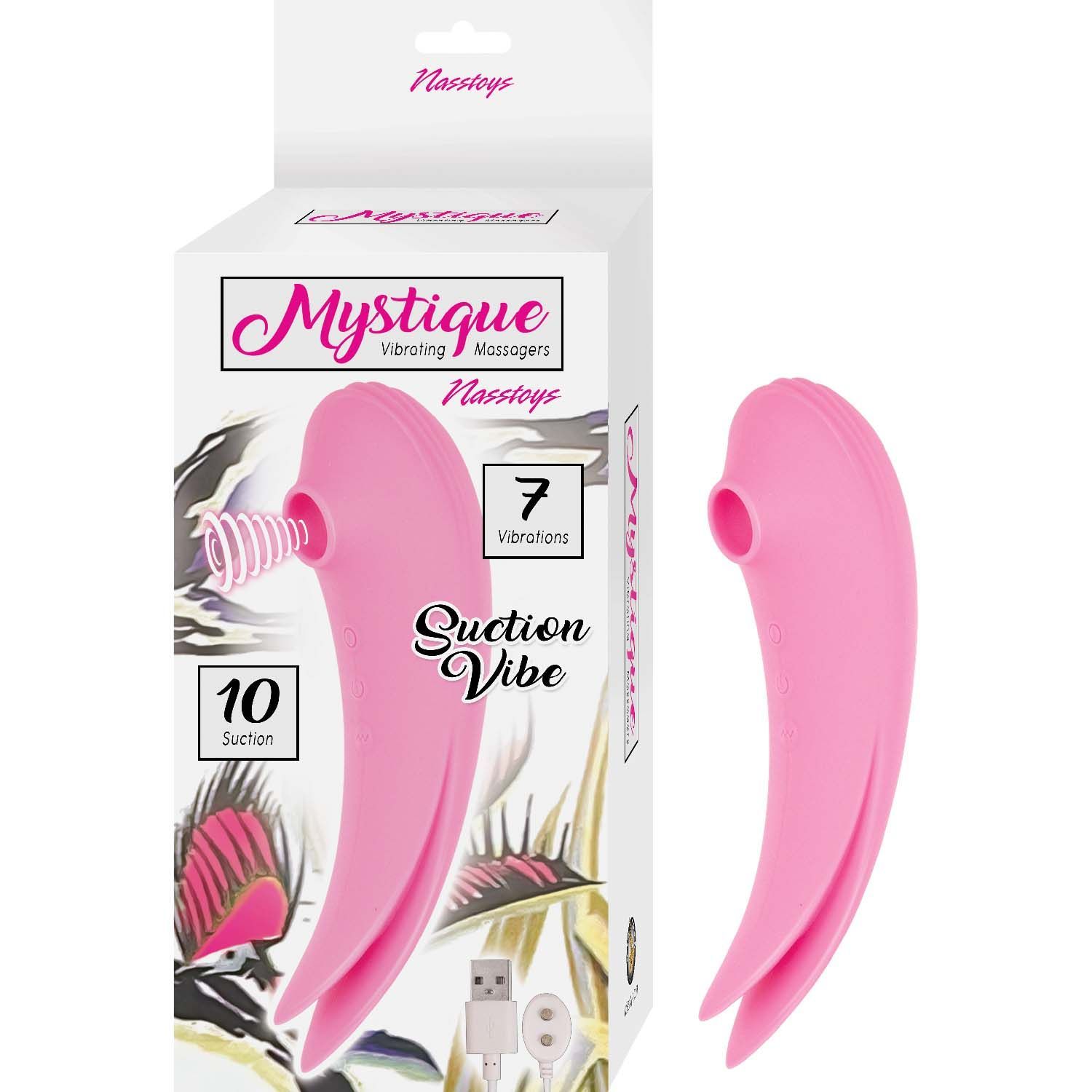 MYSTIQUE VIBRATING MASSAGERS SUCTION VIBE-PINK - #3097-1