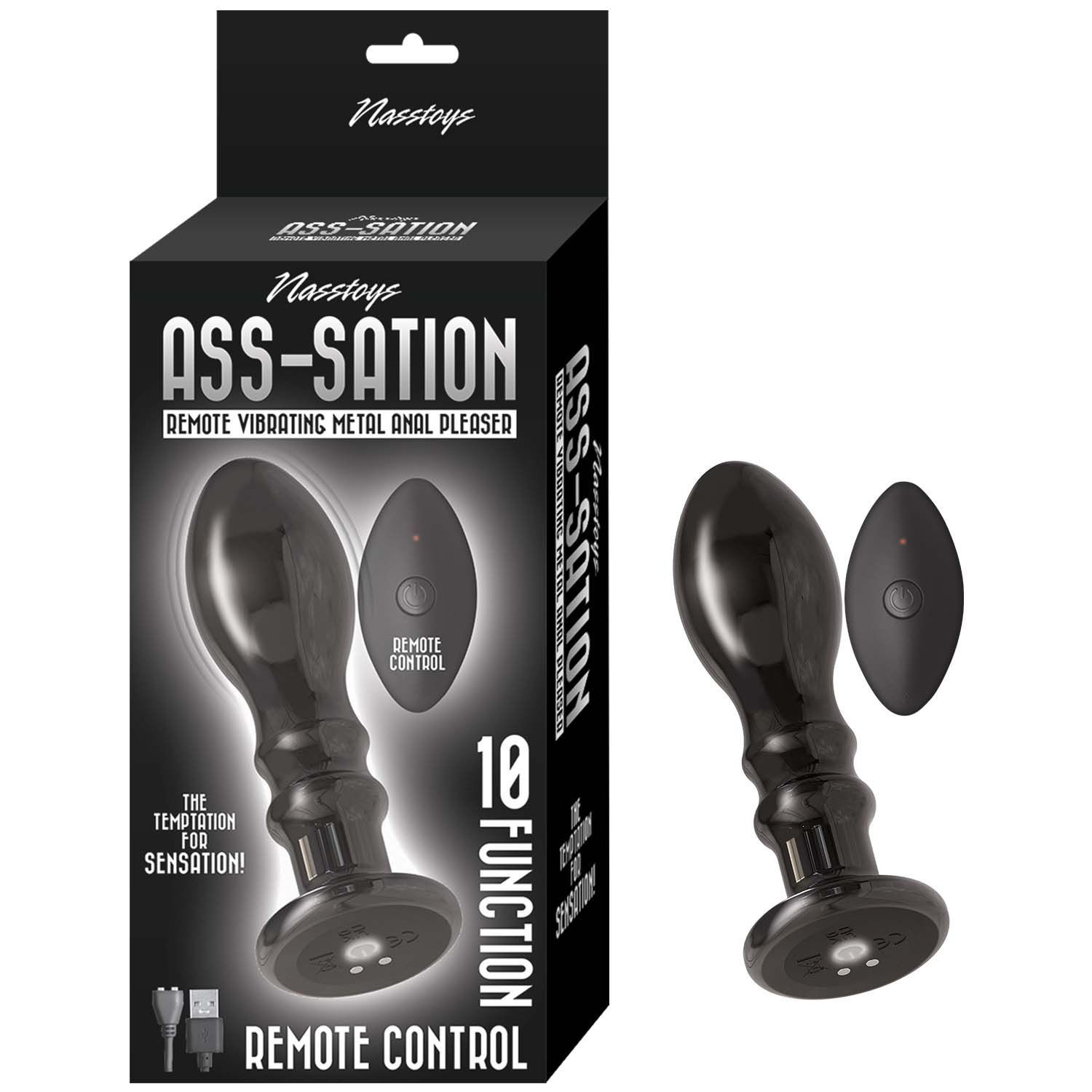 ASS-SATION REMOTE VIBRATING METAL ANAL PLEASER-BLACK - #3115-2