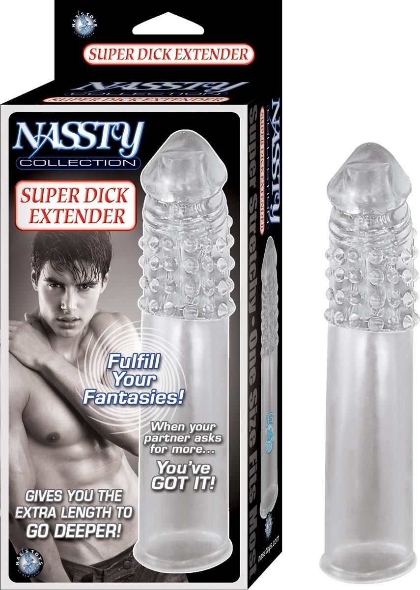 NASSTY COLLECTION SUPER DICK EXTENDER - CLEAR - #2375-1