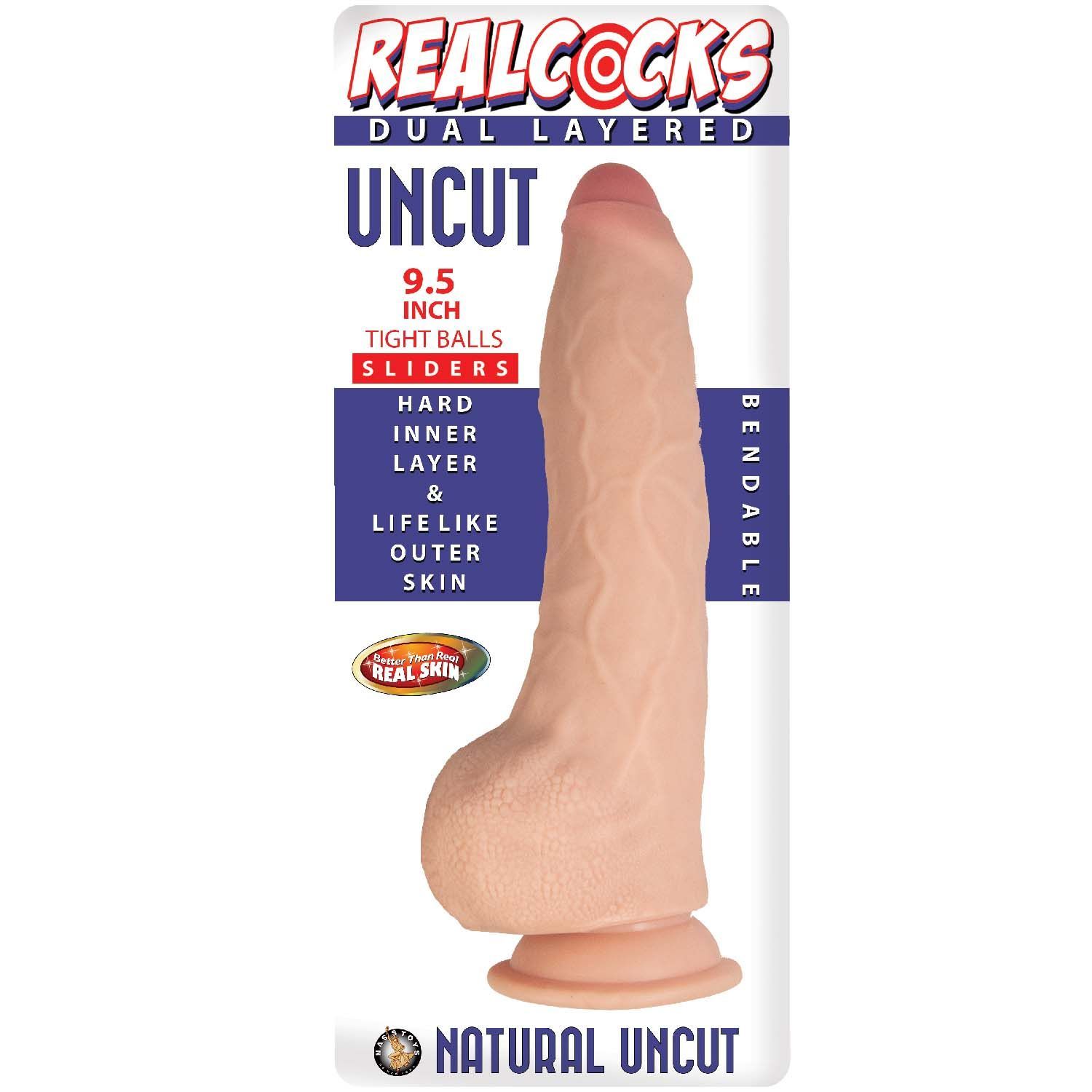 REALCOCKS DUAL LAYERED UNCUT SLIDERS 9.5 TIGHT BALLS-WHITE - #3067-1