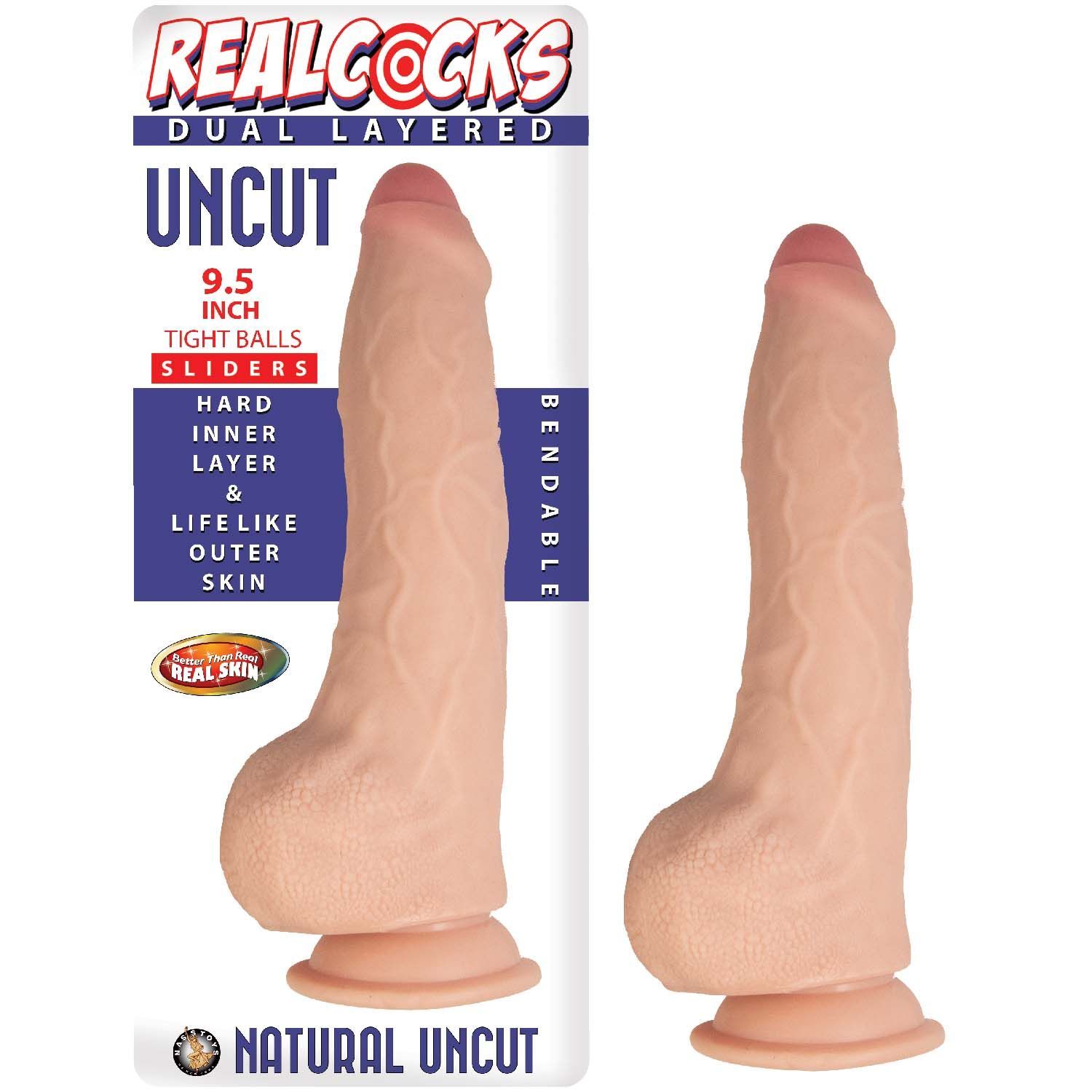 REALCOCKS DUAL LAYERED UNCUT SLIDERS 9.5 TIGHT BALLS-WHITE - #3067-1