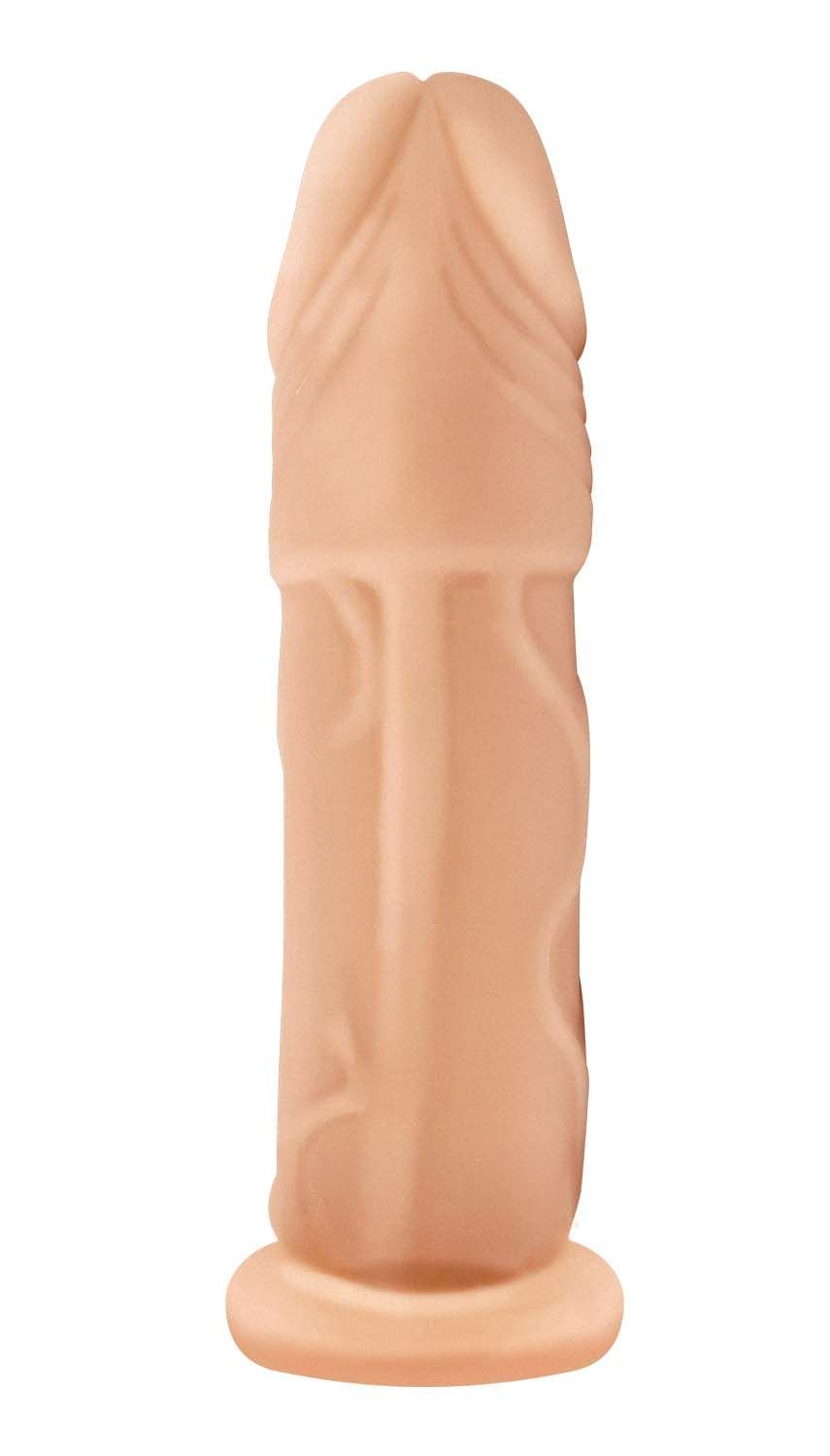 NATURAL REALSKIN VIBRATING XTENDER WITH SCROTUM RING-WHITE - #2931-1