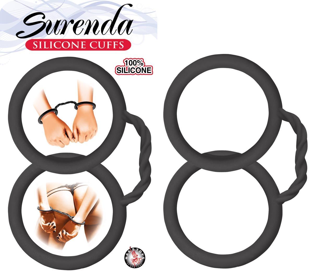 SURENDA SILICONE CUFFS-BLACK - #2654-2